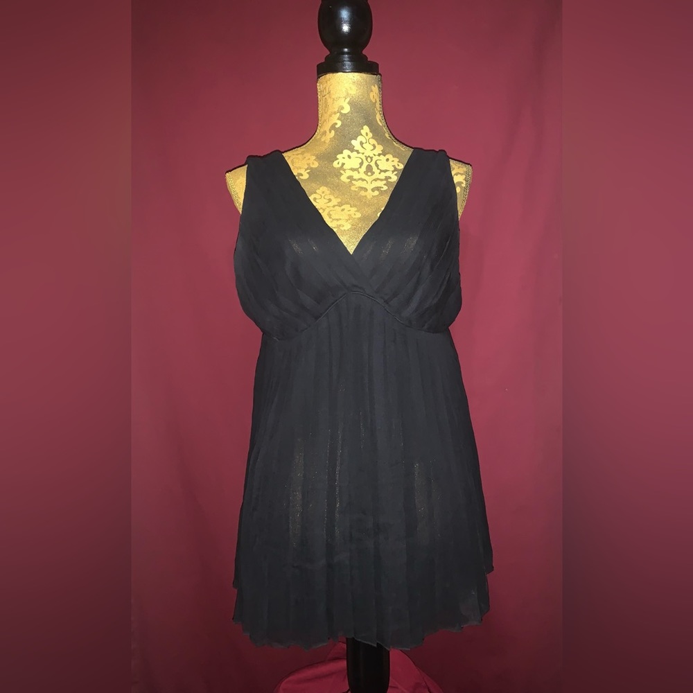 Express - V Neck Pleated Babydoll Sleeveless Blouse